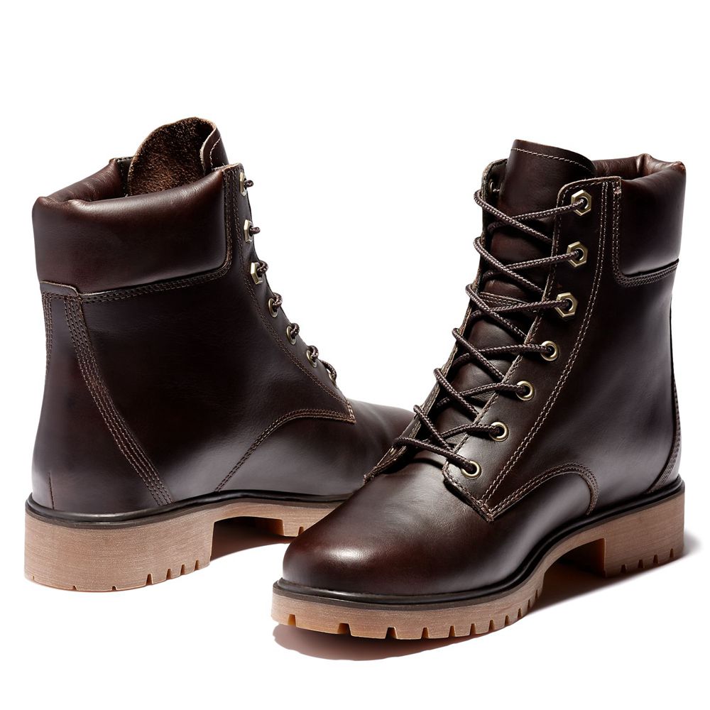Bototos Timberland Mujer 6-Inch Jayne Waterproof Cuero Marrones Oscuro - Chile HPT-260389